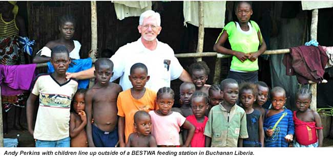 Andy Perkins with Children