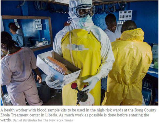 Health Workers with blood sample kits