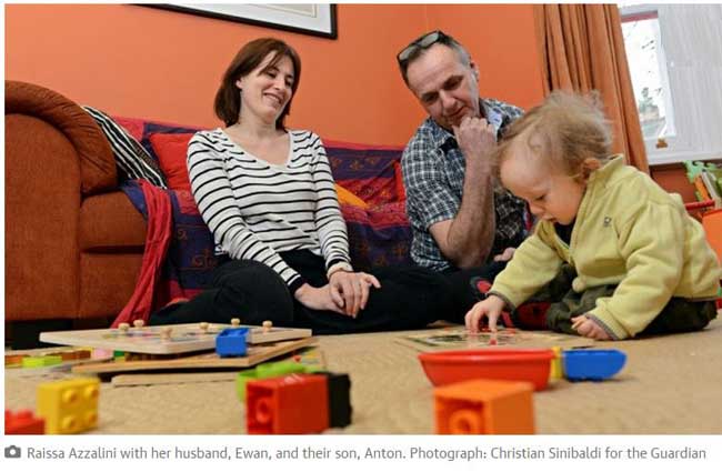 Raissa Azzalni, husband and baby