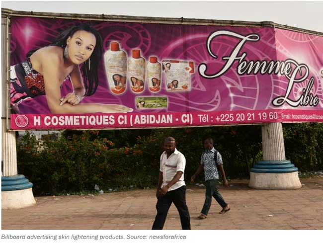 Billboard ad for skin lightening cream